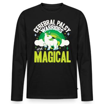 Hebral palsy, cerebral palsy consciousness - Men's Premium Organic Long Sleeve Shirt - black - Front - Nico (187cm)
