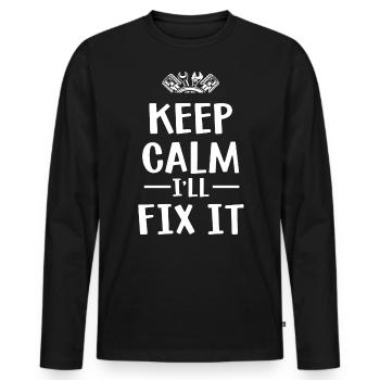 Car mechanic, mechanic, car mechanic - Men's Premium Organic Long Sleeve Shirt - black - Front - Nico (187cm)