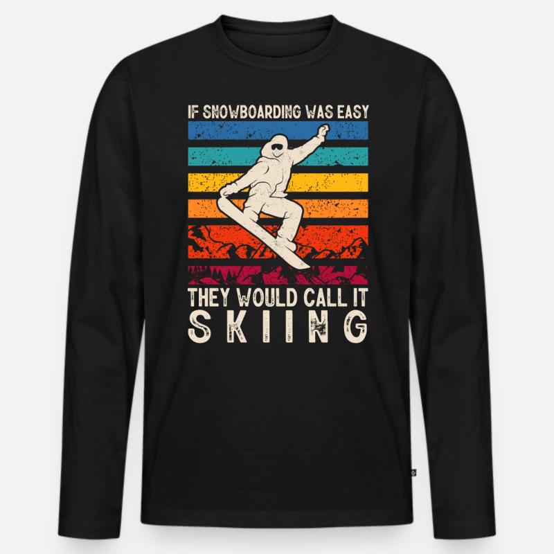Snowboarder, Snowboarden - Männer Premium Bio Langarmshirt - Schwarz