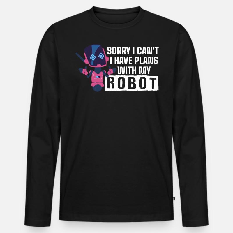 Robotik, Roboterbauer - Männer Premium Bio Langarmshirt - Schwarz