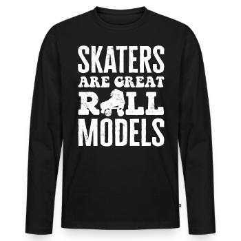 Skating, roller skating - Men's Premium Organic Long Sleeve Shirt - black - Front - Nico (187cm)