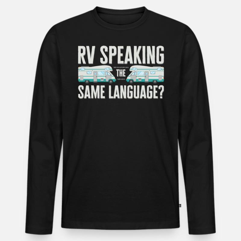 Wohnmobil, Wohnmobil, Wohnmobilcamping - Männer Premium Bio Langarmshirt - Schwarz