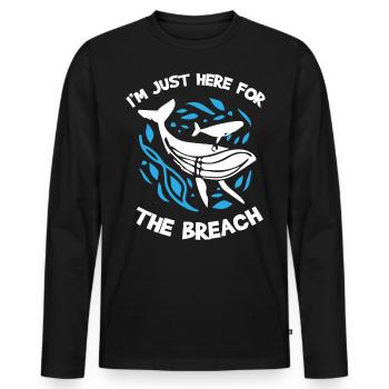 Observation des baleines, biologie marine, sciences de la mer - T-shirt manches longues Premium bio Homme - noir - Devant - Nico (187cm)