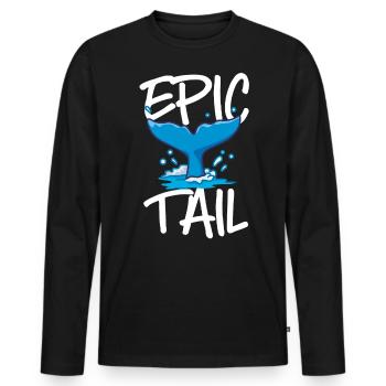 Observation des baleines, biologie marine, sciences de la mer - T-shirt manches longues Premium bio Homme - noir - Devant - Nico (187cm)