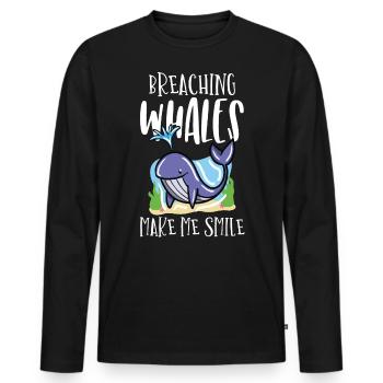 Walbeobachtung, Meeresbiologie, Meereswissenschaft - Männer Premium Bio Langarmshirt - Schwarz - Vorne - Nico (187cm)
