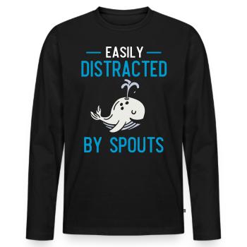Whales, whales, whale watching, whale watching - Men's Premium Organic Long Sleeve Shirt - black - Front - Nico (187cm)