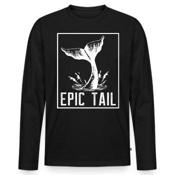 Whales, whales, whale watching, whale watching - Men's Premium Organic Long Sleeve Shirt - black - Front - Nico (187cm)
