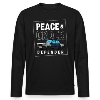 Policeman Costume - Men's Premium Organic Long Sleeve Shirt - black - Front - Nico (187cm)