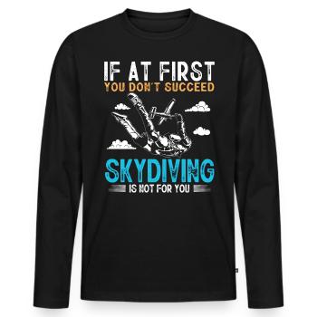 Fallschirmspringen, Fallschirmspringer - Männer Premium Bio Langarmshirt - Schwarz - Vorne - Nico (187cm)