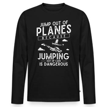 Skydiving, Skydiving - Men's Premium Organic Long Sleeve Shirt - black - Front - Nico (187cm)