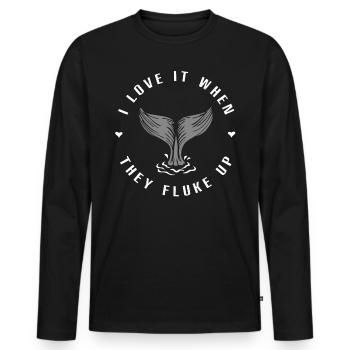 Whales, whales, whale watching, whale watching - Men's Premium Organic Long Sleeve Shirt - black - Front - Nico (187cm)