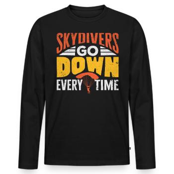 Skydiving, Skydiving - Men's Premium Organic Long Sleeve Shirt - black - Front - Nico (187cm)