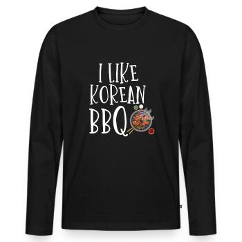 Barbecue coréen, Groupe coréen, Coréen - T-shirt manches longues Premium bio Homme - noir - Devant - Nico (187cm)