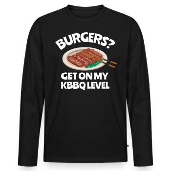 Barbecue coréen, Groupe coréen, Coréen - T-shirt manches longues Premium bio Homme - noir - Devant - Nico (187cm)