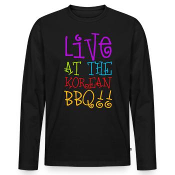 Korean BBQ, Korean - Men's Premium Organic Long Sleeve Shirt - black - Front - Nico (187cm)
