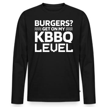 Korean BBQ, Korean - Men's Premium Organic Long Sleeve Shirt - black - Front - Nico (187cm)