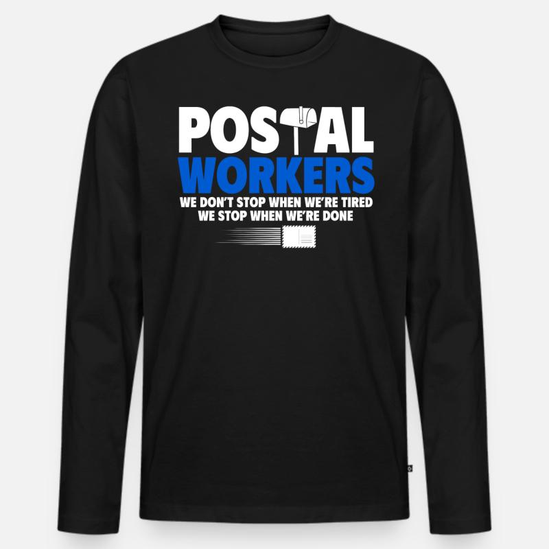 Postarbeiter, Post Mann - Männer Premium Bio Langarmshirt - Schwarz
