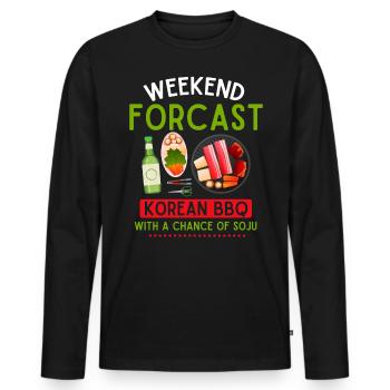 Korean BBQ, Korean - Men's Premium Organic Long Sleeve Shirt - black - Front - Nico (187cm)