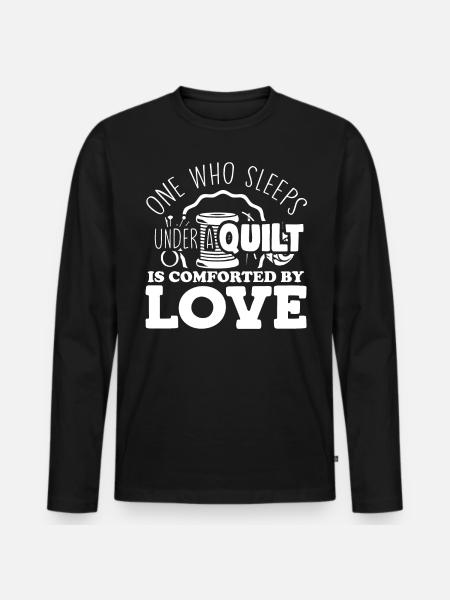 Quilting, knitting, sewing, quilting - Men's Premium Organic Long Sleeve Shirt - black