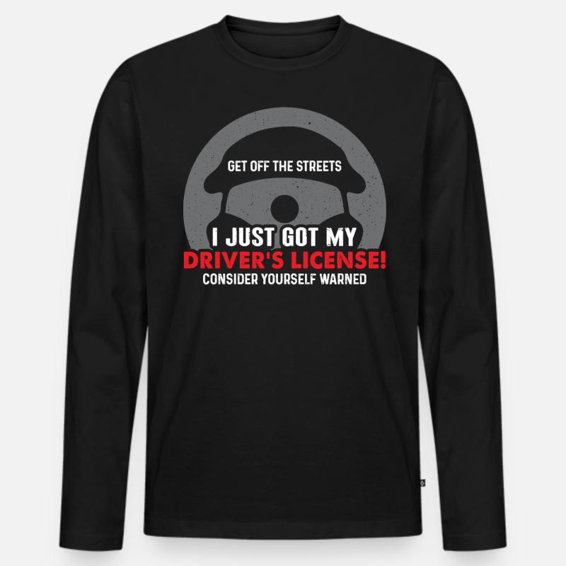 Führerschein - Männer Premium Bio Langarmshirt - Schwarz