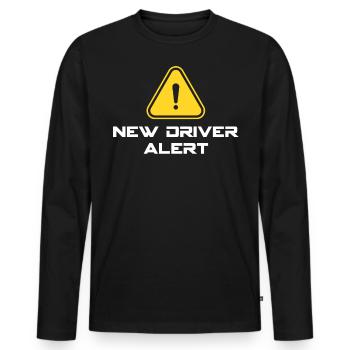 Permis de conduire - T-shirt manches longues Premium bio Homme - noir - Devant - Nico (187cm)