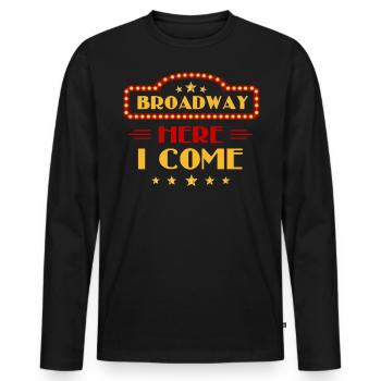 Broadway, Musical, Theater-Nerd - Männer Premium Bio Langarmshirt - Schwarz - Vorne - Nico (187cm)