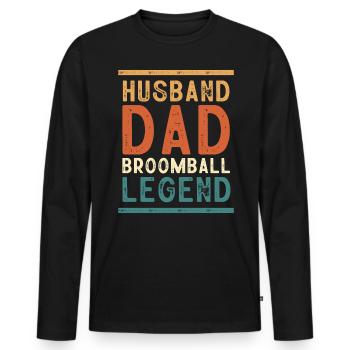 Broadway, Musical, Theater-Nerd - Männer Premium Bio Langarmshirt - Schwarz - Vorne - Nico (187cm)