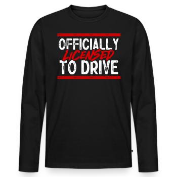 New driver's license - Men's Premium Organic Long Sleeve Shirt - black - Front - Nico (187cm)