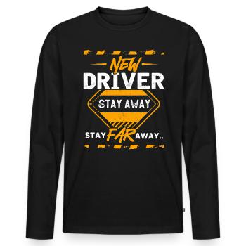 New driver's license - Men's Premium Organic Long Sleeve Shirt - black - Front - Nico (187cm)