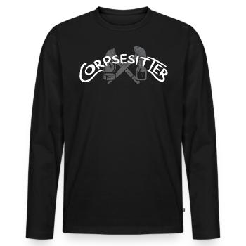 Corpse Keepers, Undertakers, Funeral Homes - Men's Premium Organic Long Sleeve Shirt - black - Front - Nico (187cm)