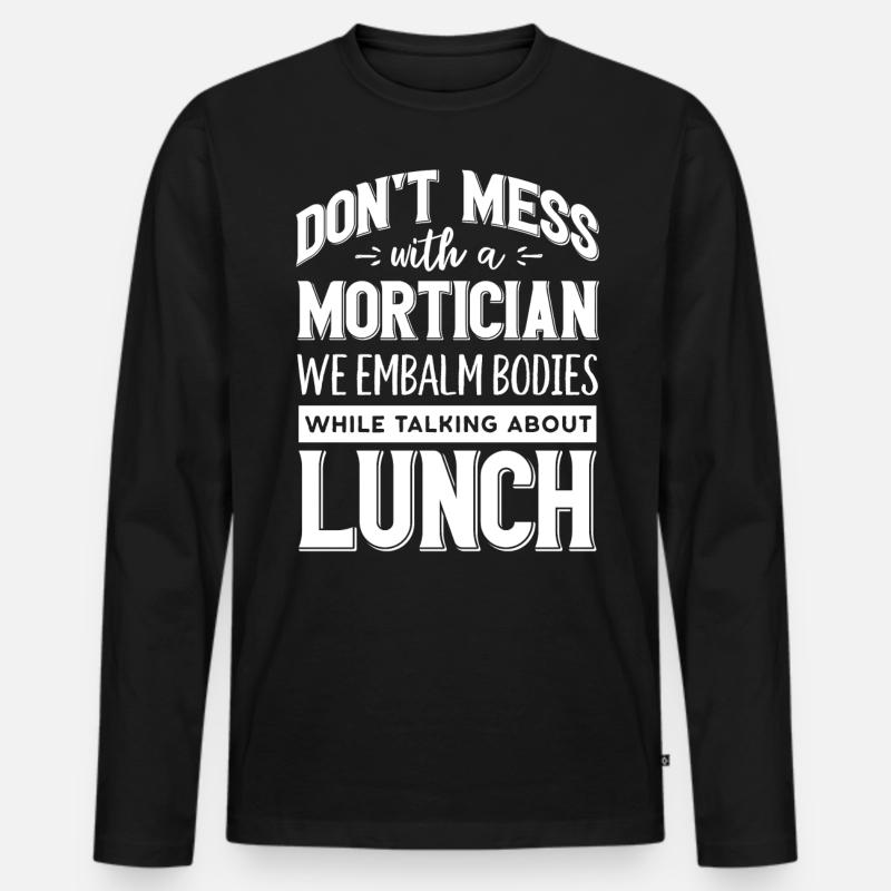 Leichenhalter, Undertaker, Bestattungsunternehmen - Männer Premium Bio Langarmshirt - Schwarz
