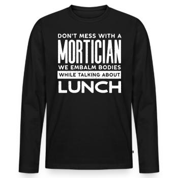 Corpse Keepers, Undertakers, Funeral Homes - Men's Premium Organic Long Sleeve Shirt - black - Front - Nico (187cm)