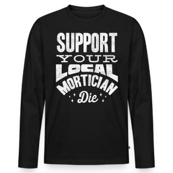 Corpse Keepers, Undertakers, Funeral Homes - Men's Premium Organic Long Sleeve Shirt - black - Front - Nico (187cm)