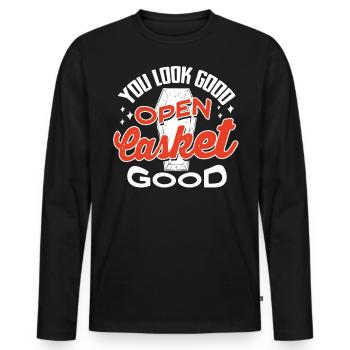 Corpse Keepers, Undertakers, Funeral Homes - Men's Premium Organic Long Sleeve Shirt - black - Front - Nico (187cm)