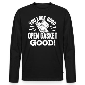 Corpse Keepers, Undertakers, Funeral Homes - Men's Premium Organic Long Sleeve Shirt - black - Front - Nico (187cm)