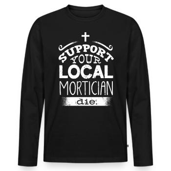 Corpse Keepers, Undertakers, Funeral Homes - Men's Premium Organic Long Sleeve Shirt - black - Front - Nico (187cm)