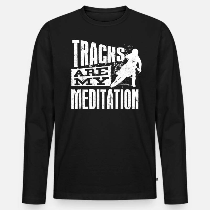 Motocross-Biker - Männer Premium Bio Langarmshirt - Schwarz