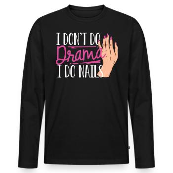 Nail technician, Nail service, Nails, Nailstalon - Men's Premium Organic Long Sleeve Shirt - black - Front - Nico (187cm)