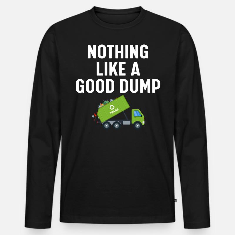 Müllwagenfahrer - Männer Premium Bio Langarmshirt - Schwarz
