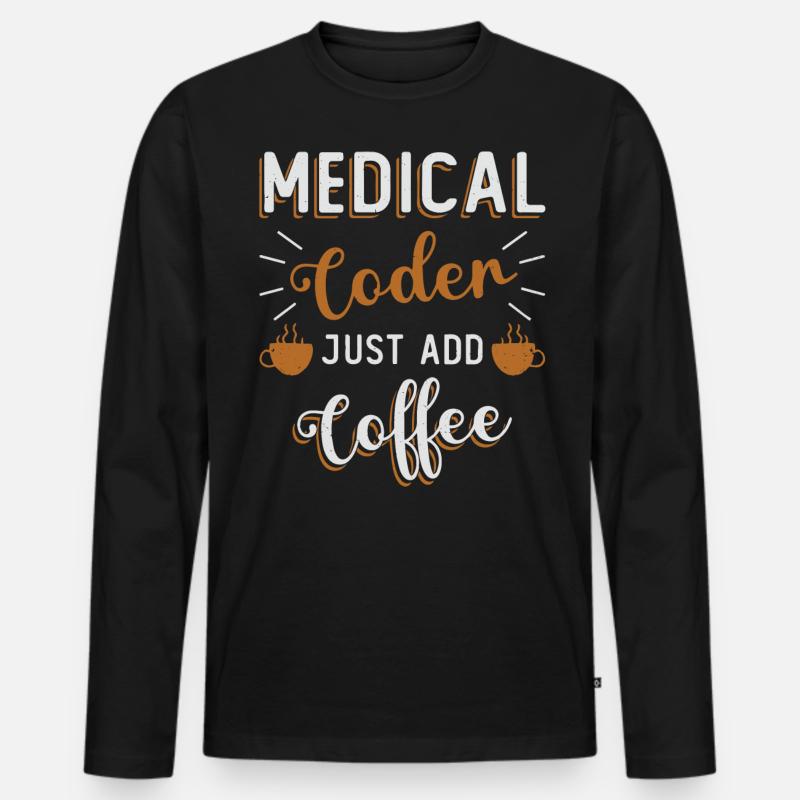 Medical encoder, programmer - Men's Premium Organic Long Sleeve Shirt - black