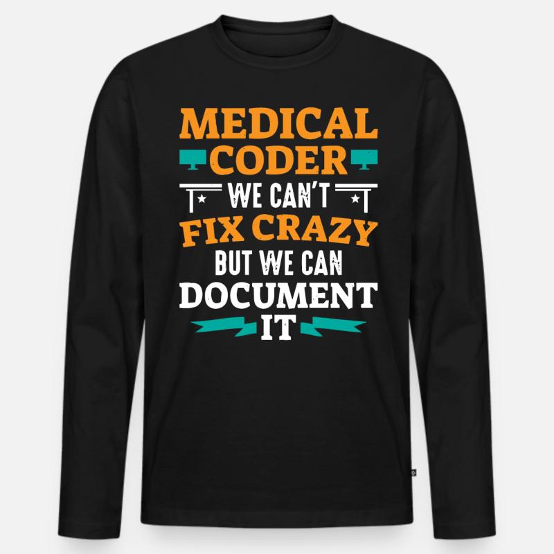 Medical encoder, programmer - Men's Premium Organic Long Sleeve Shirt - black