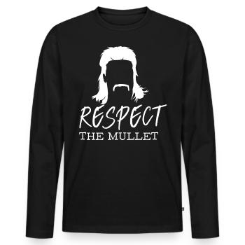 Vokuhila, Vokuhila hairstyle, hairstyle, - Men's Premium Organic Long Sleeve Shirt - black - Front - Nico (187cm)