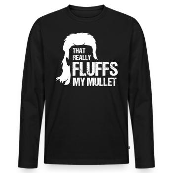 Vokuhila, Vokuhila hairstyle, hairstyle, - Men's Premium Organic Long Sleeve Shirt - black - Front - Nico (187cm)