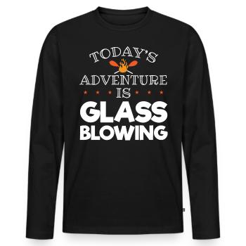 Glass blowing, Aronist, glass blower, glass blower - Men's Premium Organic Long Sleeve Shirt - black - Front - Nico (187cm)