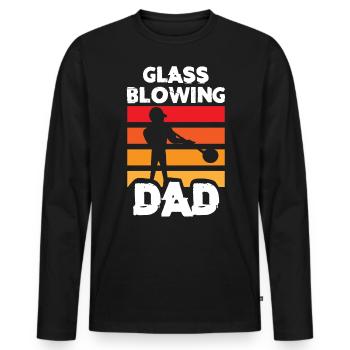 Glass blowing, Aronist, glass blower, glass blower - Men's Premium Organic Long Sleeve Shirt - black - Front - Nico (187cm)