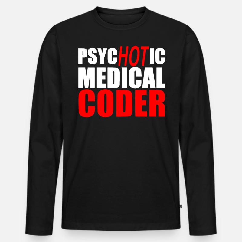 Medizinischer Kodierer, Programmierer - Männer Premium Bio Langarmshirt - Schwarz