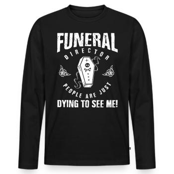Funeral Homes, Funeral Homes - Men's Premium Organic Long Sleeve Shirt - black - Front - Nico (187cm)