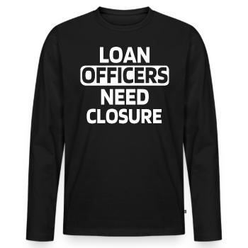 Pilotes de prêts, hypothèques, aide au crédit - T-shirt manches longues Premium bio Homme - noir - Devant - Nico (187cm)