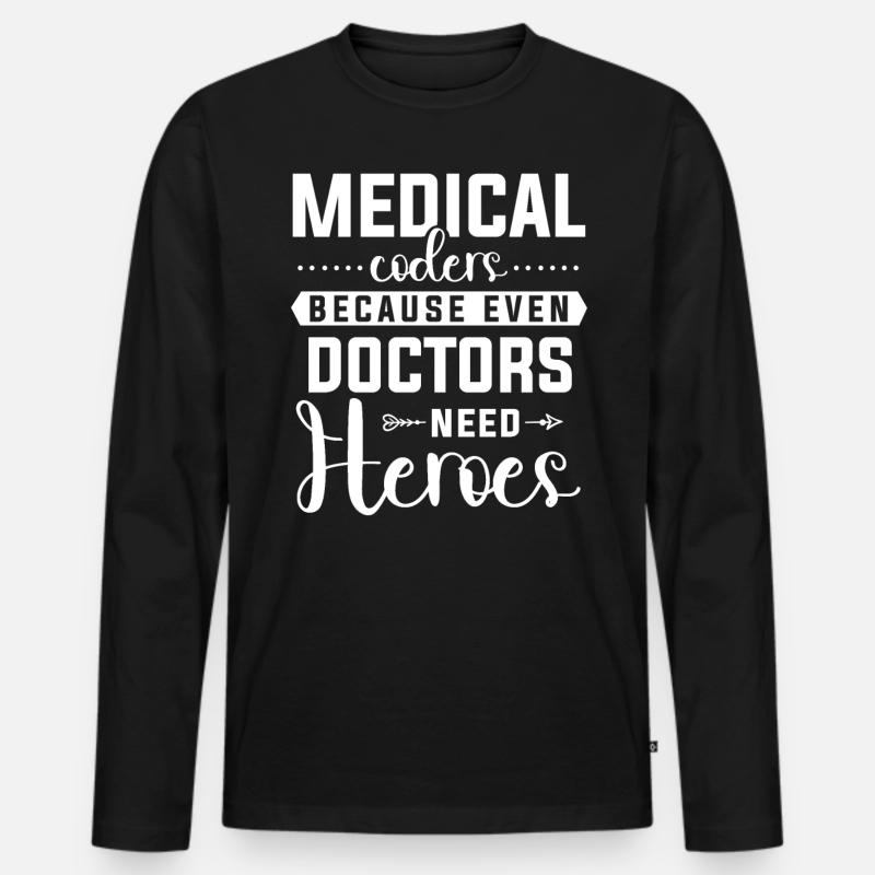 Medizinischer Kodierer Medizinischer Programmierer - Männer Premium Bio Langarmshirt - Schwarz