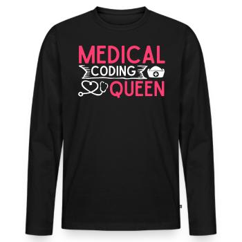 Medical Encoder Medical Programmer - Men's Premium Organic Long Sleeve Shirt - black - Front - Nico (187cm)
